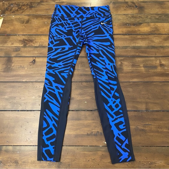 Nike Pants - Nike Palm Epic Lux "Tight Fit" Running Athletic Leggings Women’s size M blue